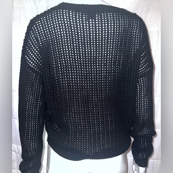 Black Knit See-Through Sweater - Picture 3 of 3